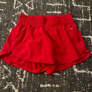 Red lululemon tracker shorts 3”